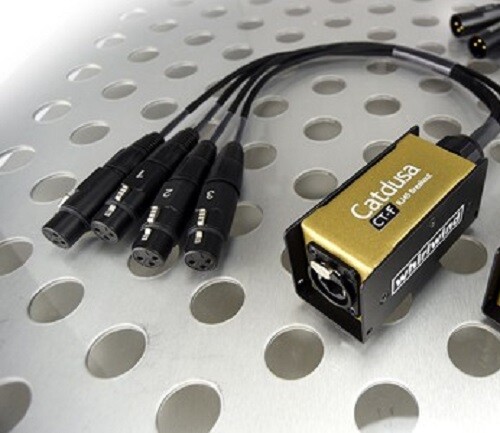 Whirlwind Catdusa CT-F Ethercon Cat5 Mini Audio Drop Snake to 4 Female XLR   - Picture 1 of 2