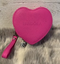 Authentic Pandora Pink Heart Jewelry Storage/Travel Case/Box Gift Charms