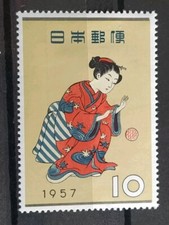 TIMBRE JAPON N° 596 SEMAINE PHILATÉLIQUE SUSUKI HARUNOBU NEUF* 1957
