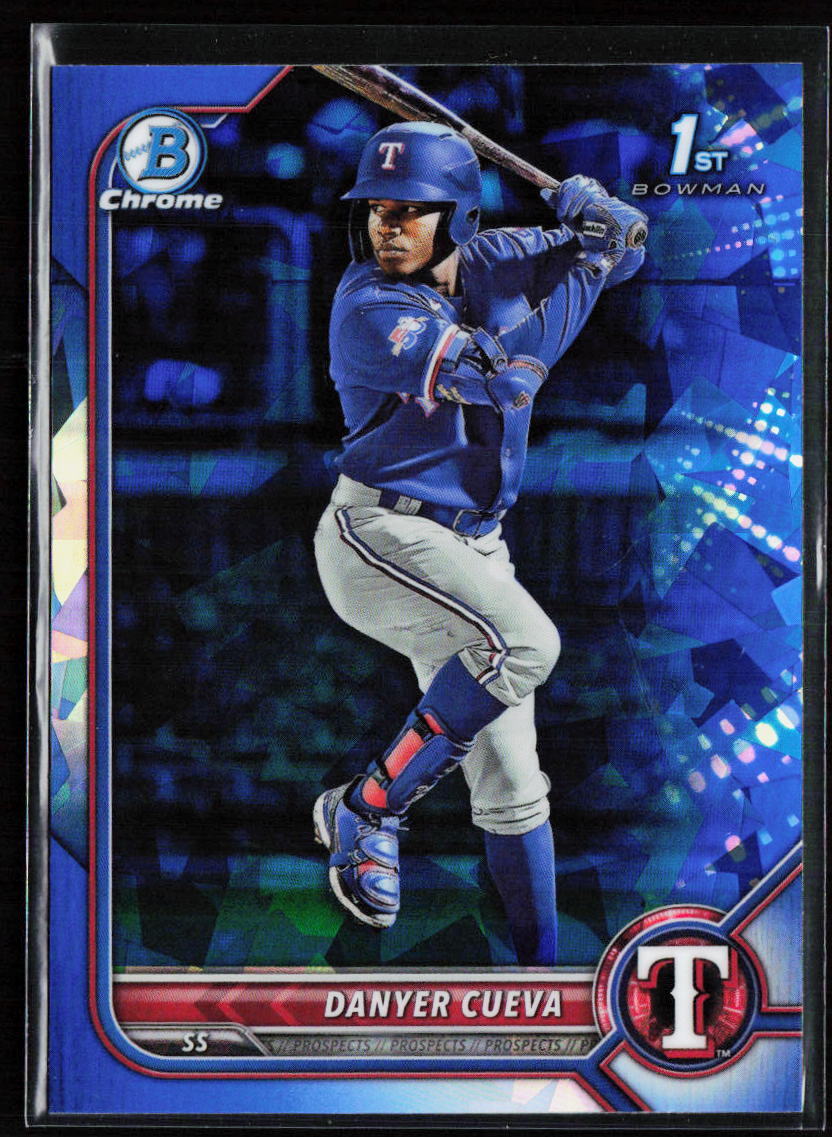 2022 Bowman Chrome Sapphire #BCP-173 Danyer Cueva Prospects Texas Rangers