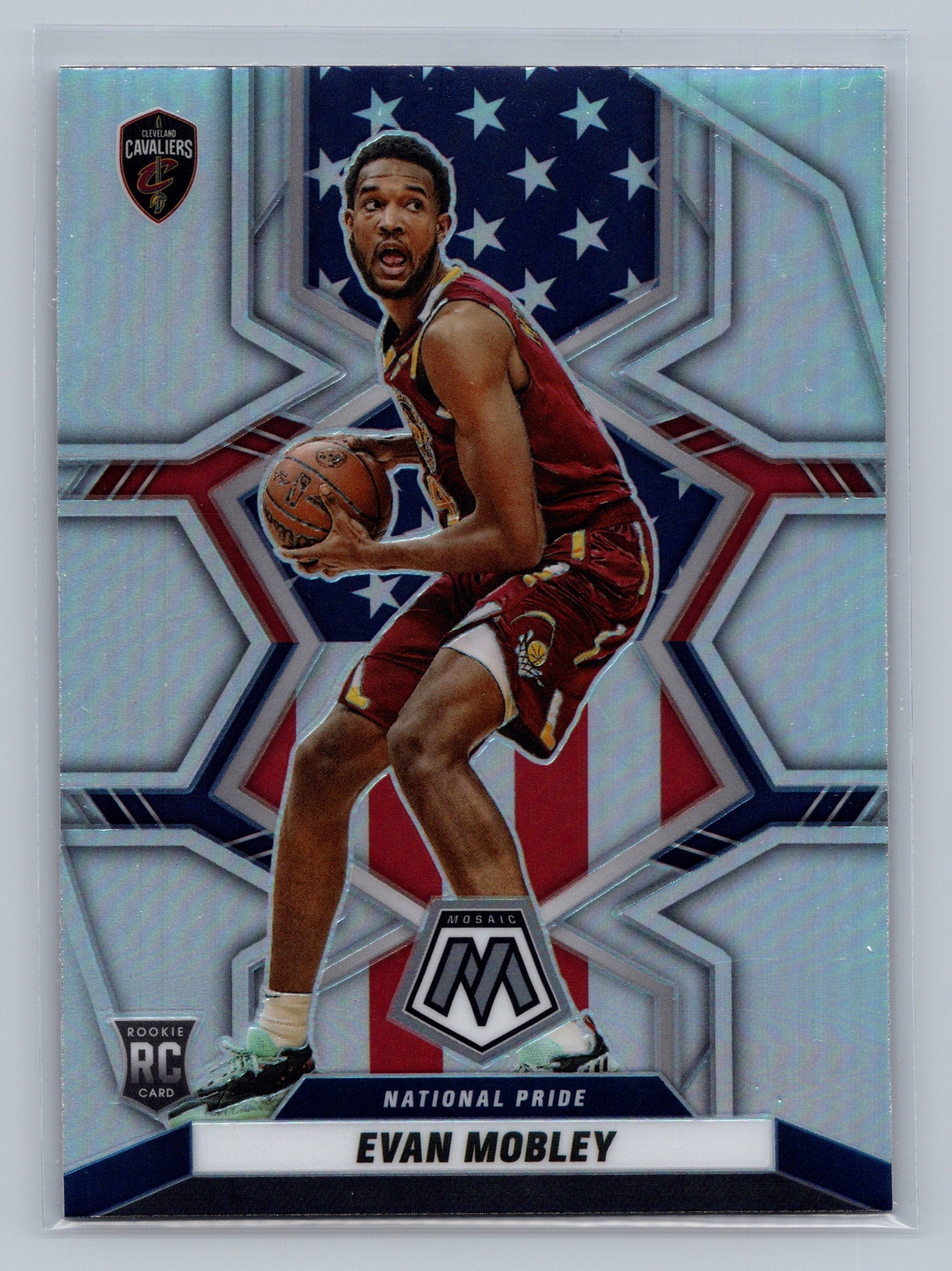 2021-22 Panini Mosaic #258 Evan Mobley National Pride Silver Prizm Rookie