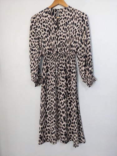 Witchery Sz 4 Leopard Print Long Sleeve Dress AS NEW - Picture 5 of 6