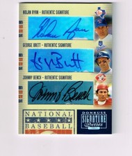 RYAN BRETT BENCH FISK SCHMIDT SEAVER 2005 DONRUSS SIGS SIX AUTO # HOF 79