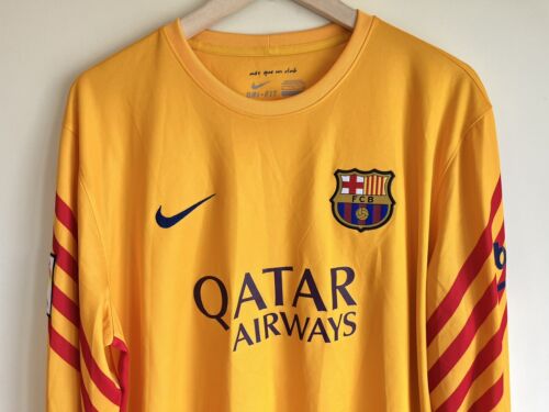 Barcelona 2015/2016 Goalkeeper GK LS Football Shirt Soccer Jersey Nike Men Sz XL - Picture 4 of 11