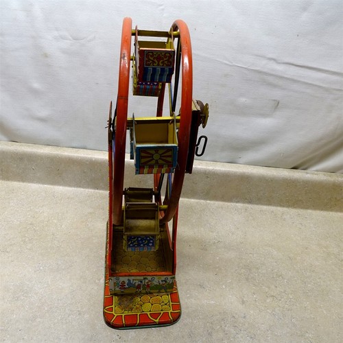 Vintage Tin J. Chein Wind Up Mechanical Ferris Wheel Toy, 172, U.S.A. Works - Imagen 9 de 15
