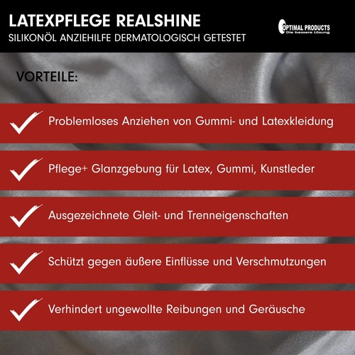 Latexpflege Silikonöl Anziehhilfe Real Shine 1 liter OP dermatologisch getestet - Bild 3 von 6