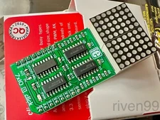 MikroE 7x10 B click Board, Dual 7x5 Blue LED Matrix Dev Board, SPI/GPIO 3.3V/5V