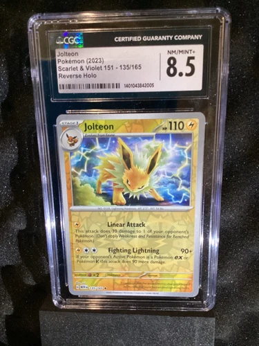 JOLTEON 135/165 - S&V 151 MEW EN REVERSE HOLO RARE ENGLISH - CGC NM/MINT 8.5