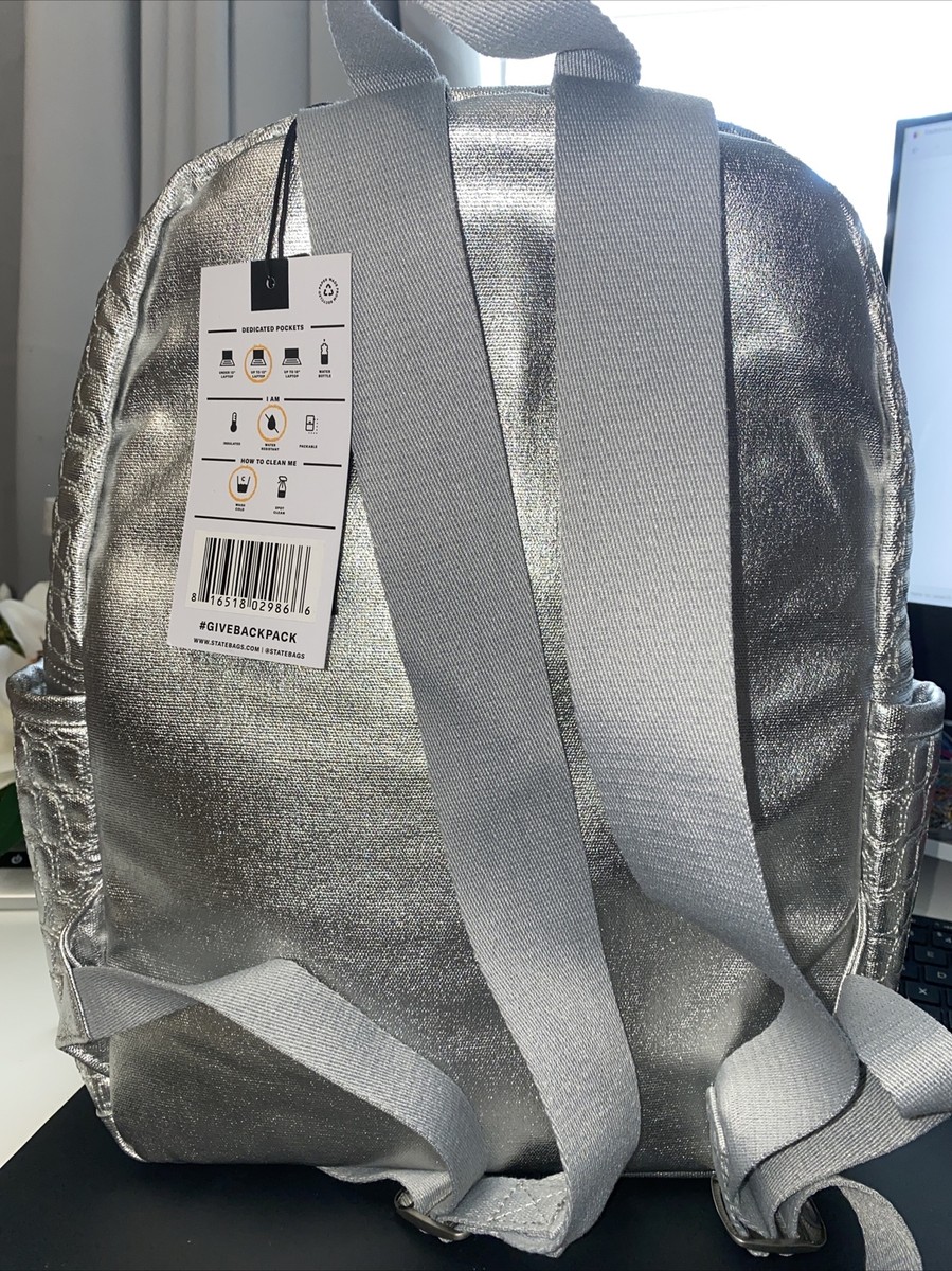 State Bags Silver Nylon Backpack NWT | eBay display picture 2
