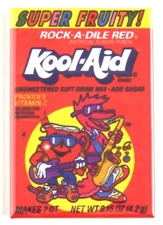 Rock-a-dile Red FRIDGE MAGNET fruit punch crocodile alligator