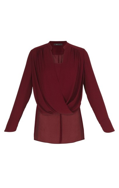 bcbgmaxazria jaklyn draped front blouse