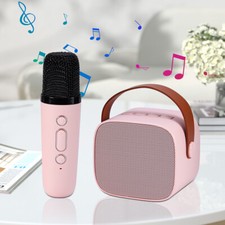 Bluetooth Speaker Portable Karaoke Machine System Microphone Party Light For Kid