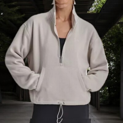 DKNY Women's Fleece Half-Zip Bungee-Hem Sweater