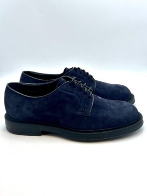Doucal's Derby String aus blauem Wildleder, Gummiboden Art. 1385