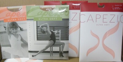 CAPEZIO TRANSITION 1816 1816C CONVERTIBLE. TIGHTS Ballet Pink, black, or LSN New