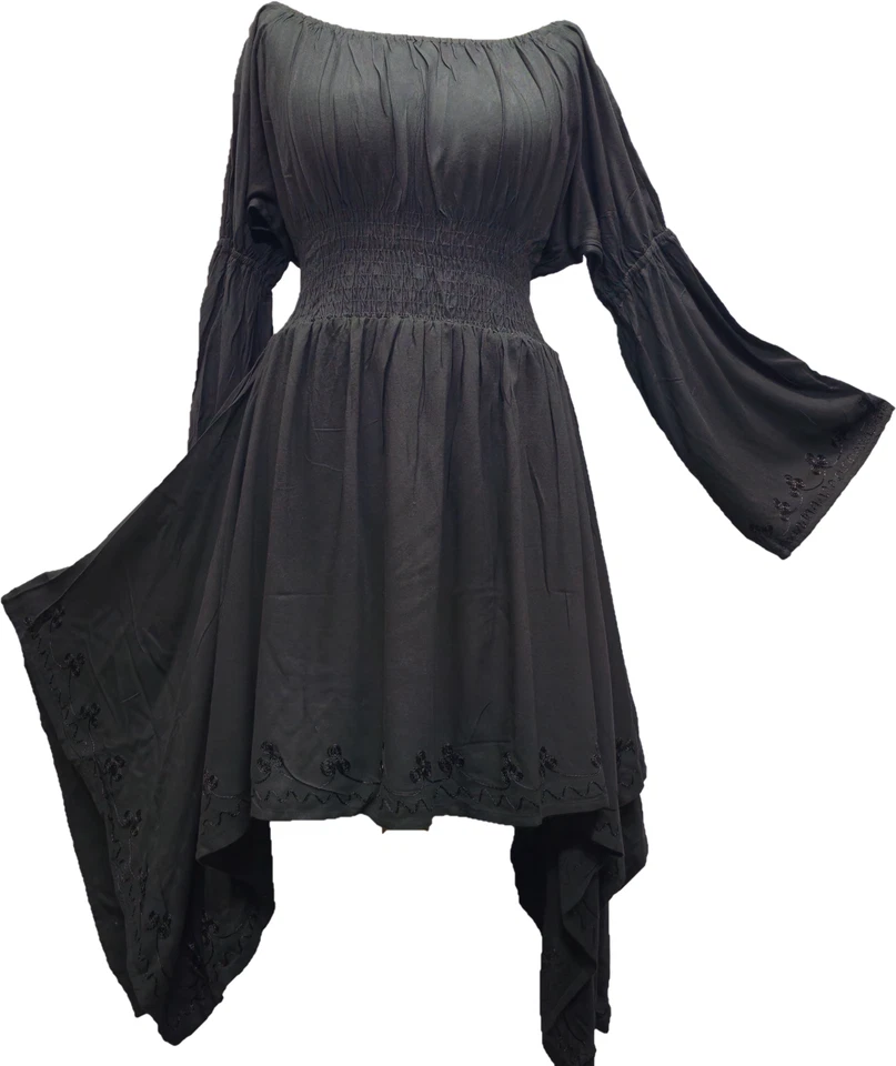 Tunic Blouse Long Sleeve Medieval Renaissance Slimming One Size 8 10 12 16 18 20 - Image 2 of 4