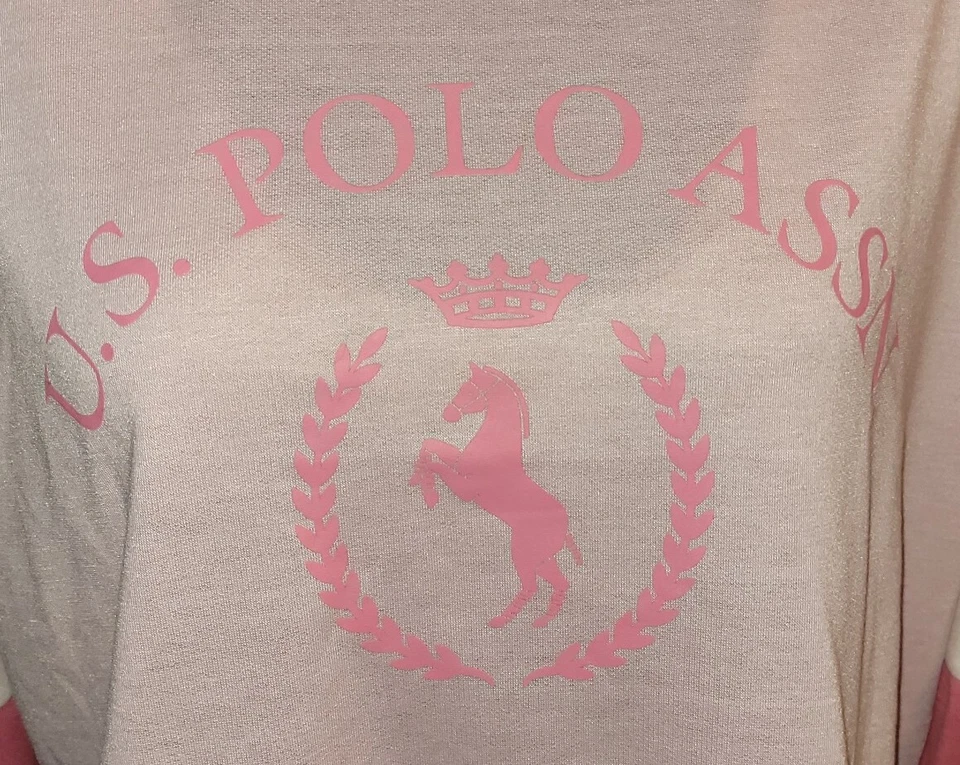 US Polo Association Mujer Rosa Pullover Sudadera Manga Larga Talla Grande Usada en Excelente Condición  Foto 3 de 4
