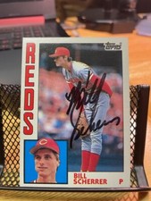 Bill Scherrer Autographed Signed 1984 Topps Card Tigers World Series Reds black