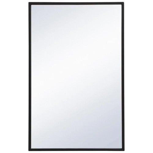 Elegant Decor Eternity 18" x 28" Modern Metal Frame Mirror in Black - Picture 1 of 9