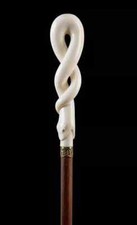 Wooden walking stick hand carved beautiful snake handmade walking cane