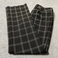 Loft Marisa Straight Pants Trousers Womens 2 Black Plaid Career Preppy Academia