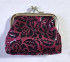 WHOLESALE LOT 5pcs FLORAL VELVET &VINYL COIN PURSES, HOLDER,  CASE New/Old Stock — photo 6