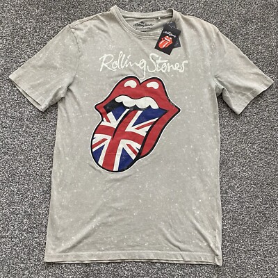 Mens Matalan Officially Licensed The Rolling Stones Grey T-Shirt - Size Small