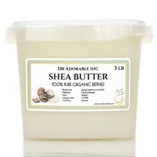3 LB REFINED ORGANIC SHEA BUTTER  ULTRA WHITE GREAT MOISTURIZER 