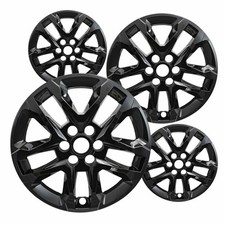 4 New Gloss Black 18 Impostor Wheel Skins For 18-22 Chevy Traverse Rim Covers
