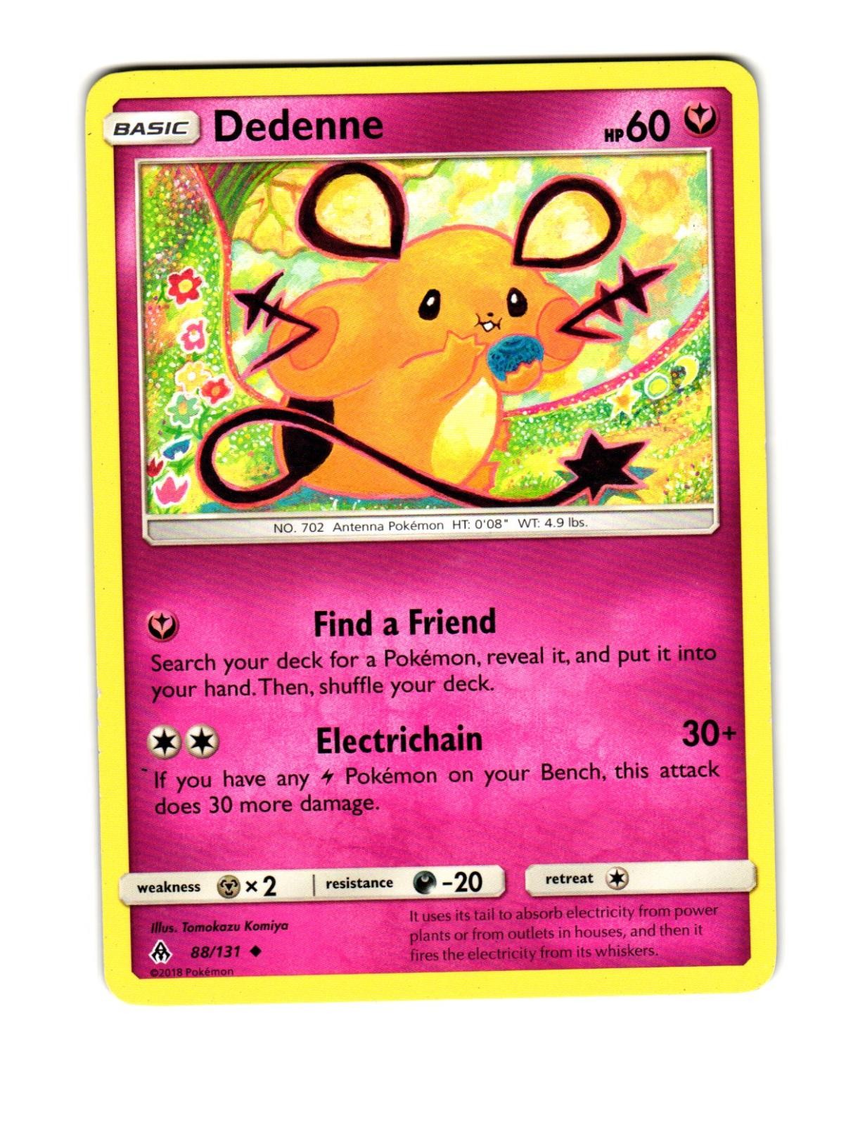 DEDENNE 88/131 UNCOMMON FORBIDDEN LIGHT POKEMON MODERATELY PLAYED