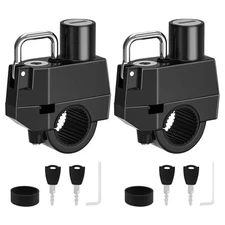 2 Pack Motorcycle Helmet Lock, Helmet Holder Hook for 7/8" 22mm Handlebar, An...