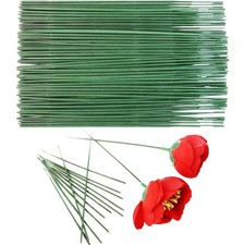 Plastic Green Floral Stems 100pcs Flower Rods for Bouquets Arrangements Craft