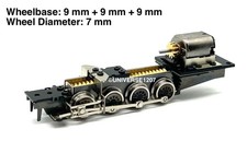 N/HOn30/HOe/009 Scale Aru 0-8-0 Steam Locomotive Power Drive Chassis 27mm/7mm