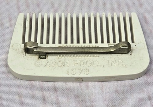 AVON Vintage 1973 COMB Hair Clip Barrette White Flowers Tulips Plastic - Picture 4 of 7