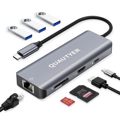USB C Docking Station MAC Adapter Multiport usb c to ethernet adapter Grey