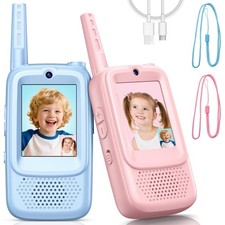 Video Walkie Talkies for , 2 Pack Rechargeable Walkie Talkies with Screen and...