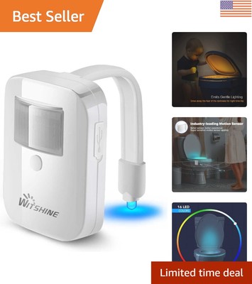 LED Toilet Night Light with Motion Sensor - 16 Colors for Fun Bathroom Decor