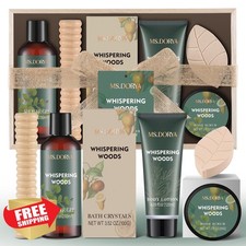 Birthday Spa Gift Set for Her 6Pcs Whispering Woods Bath Kit