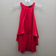 Kobi Halperin Langley Layered Silk Cold Shoulder Blouse Party Red Size XS Date