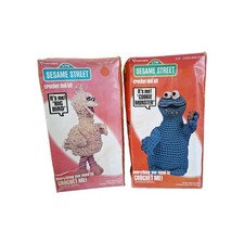 Vogart Crafts SesameStreet Crochet Doll Kits 2 Sets Cookie Monster Big Bird 1979