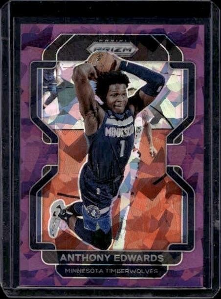 2021-22 Panini Prizm #37 Anthony Edwards Purple Ice #/149
