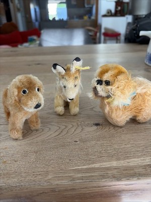 Steiff Teddy Plüschtiere Kleine Hunde Sammlung Vintage Mohair Collie, Pekinese