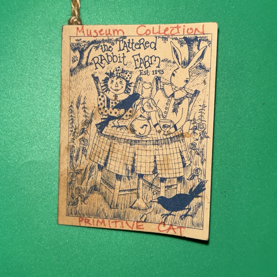 Folk Art Primitive Cat Cloth Doll 16” Tattered Rabbit Primitive Handmade - Image 4 of 4