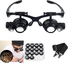 Magnifying Glasses with LED Light, Jeweler Loupe Watch Repair Magnifier with 8