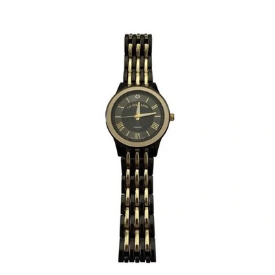 U.S. Polo Assn. Black and Gold Two-Tone Link Watch