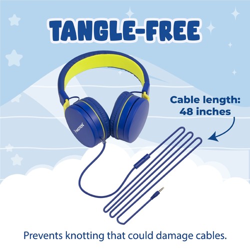 Kids Headphones 85dB Safe Volume Limited On-Ear Wired 3.5mm Earphones with Mic - Picture 7 of 10