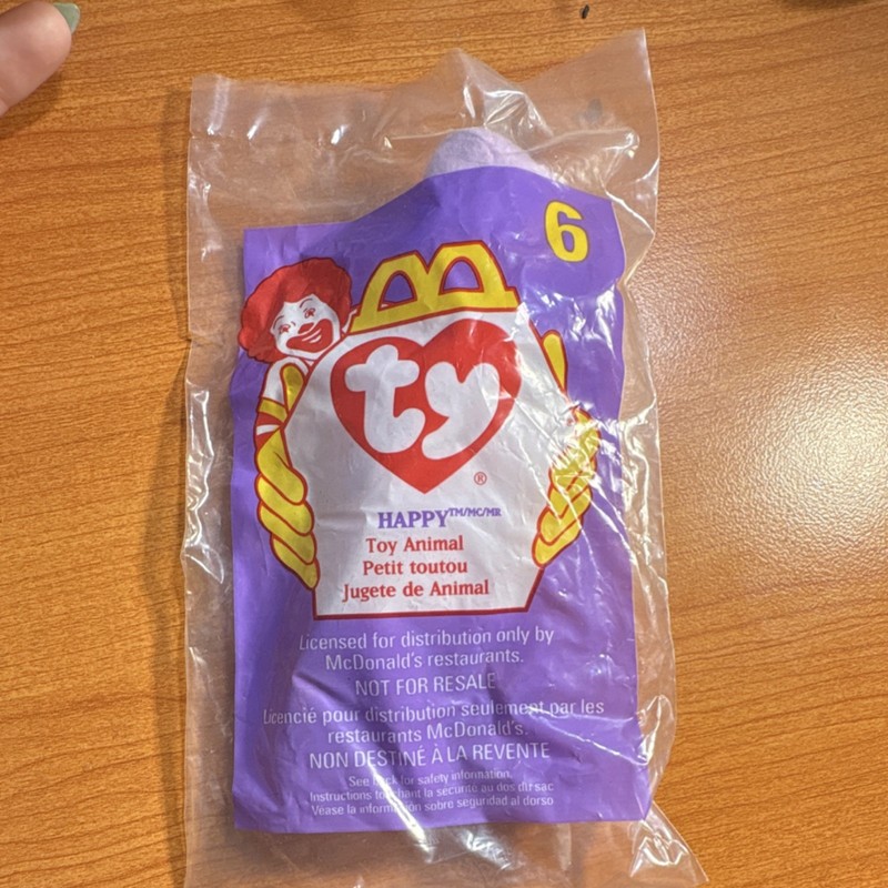 Ty Happy McDonald's Teenie Beanie Plush 1998 Ages 1+ 3-4 4-7 #6
