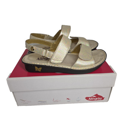 Alegria Clogs Sandals Womens Sz 6 VER-243 Leather Abalone Nurse Cottagecore