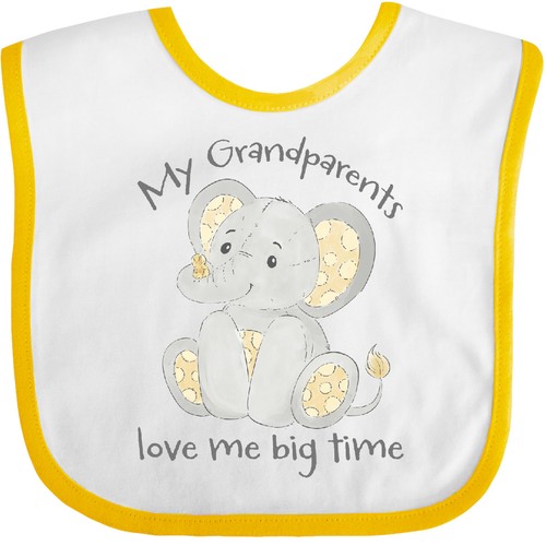 Inktastic My Grandparent's Love Me Big Time Baby Bib Grandparent New Grandma Lil - Afbeelding 1 van 9