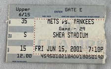 MLB 2001 06/15 NY Yankees at New York Mets Ticket-Benny Agbayani HR